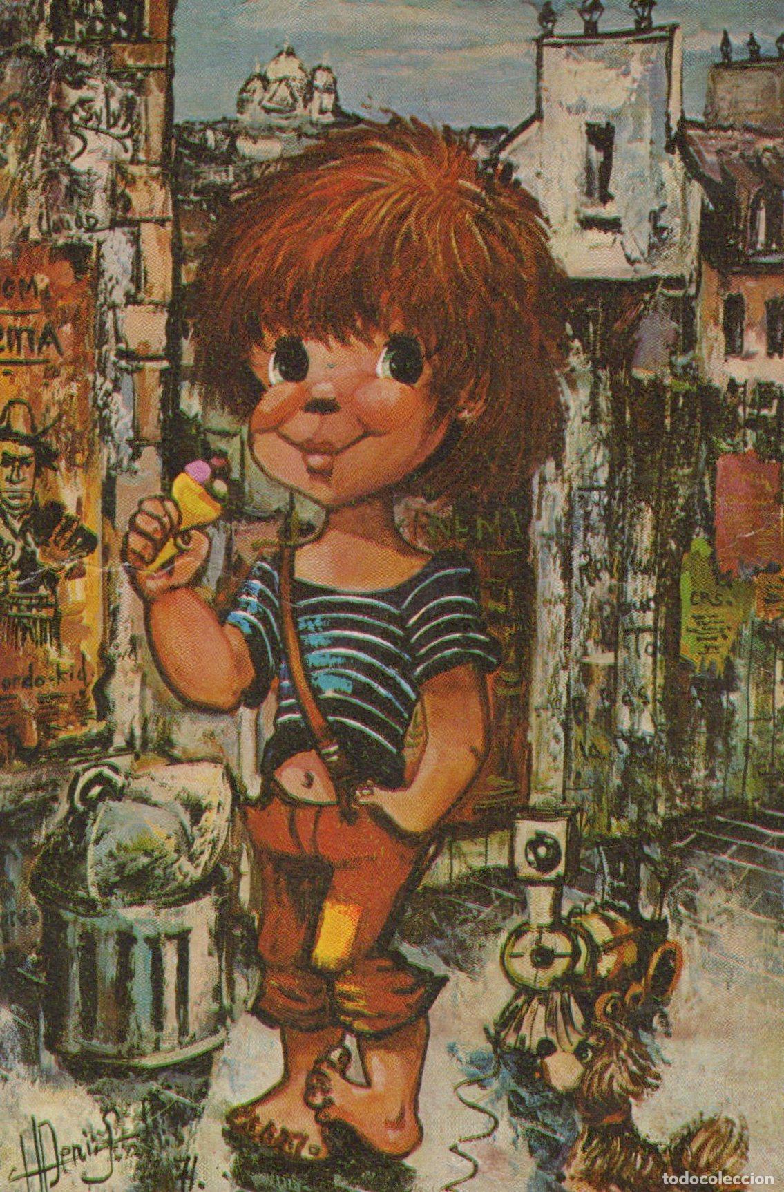 Postales: France Paris &Icirc;le de Enfant Boh&egrave;me Gar&ccedil;on Glace Chien Sc&egrave;ne de Rue Post&eacute;e *YAG558