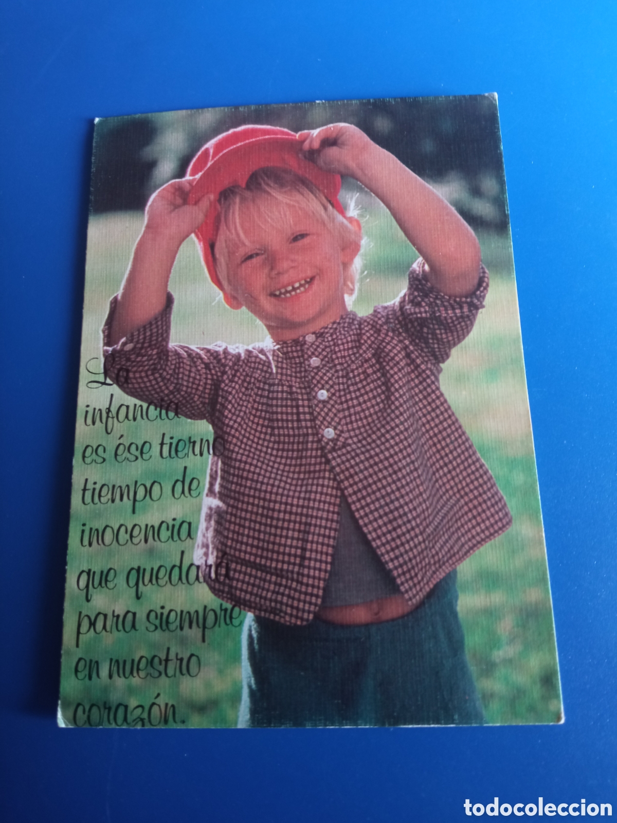 Postales: Antigua postal fotogr&aacute;fica, con reflexion de la Infancia