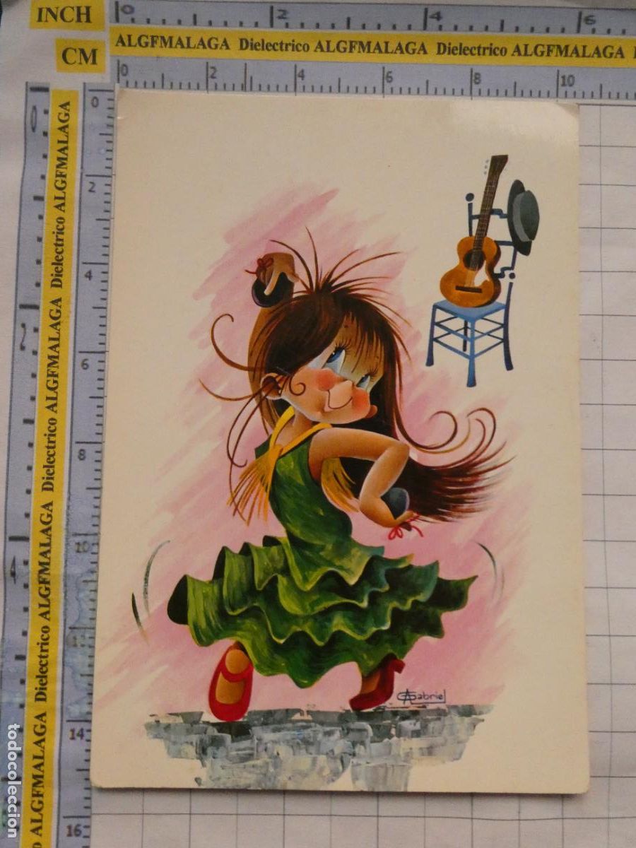 Postales: POSTAL DE NI&Ntilde;OS INFANTIL DIBUJOS. A&Ntilde;O 1970 NI&Ntilde;A FLAMENCA. ILUSTRADOR GABRIEL. 2977