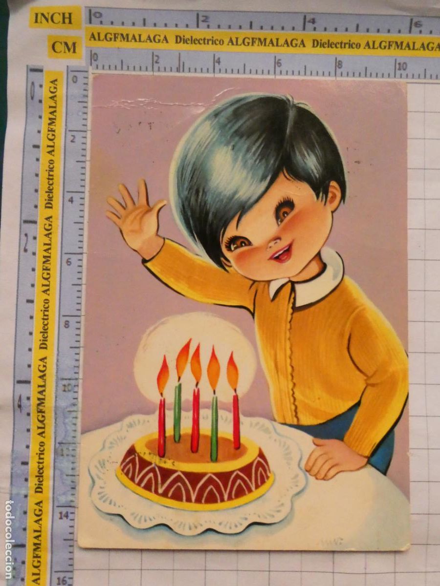 Postales: POSTAL DE NI&Ntilde;OS INFANTIL DIBUJOS. A&Ntilde;O 1966. NI&Ntilde;O TARTA 5 CUMPLEA&Ntilde;OS. 2984