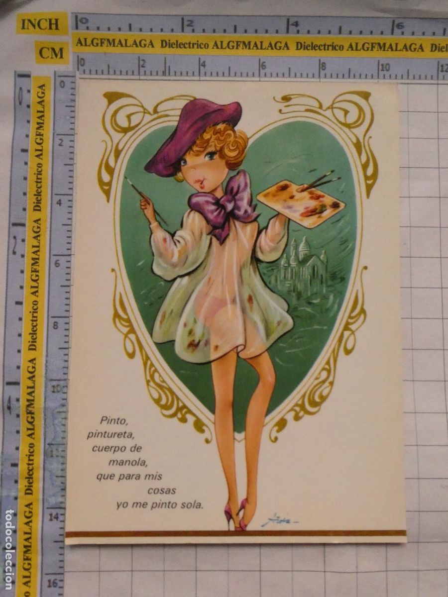 Postales: POSTAL DE NI&Ntilde;OS INFANTIL DIBUJOS. A&Ntilde;O 1973. NI&Ntilde;A PINTORA . 2987