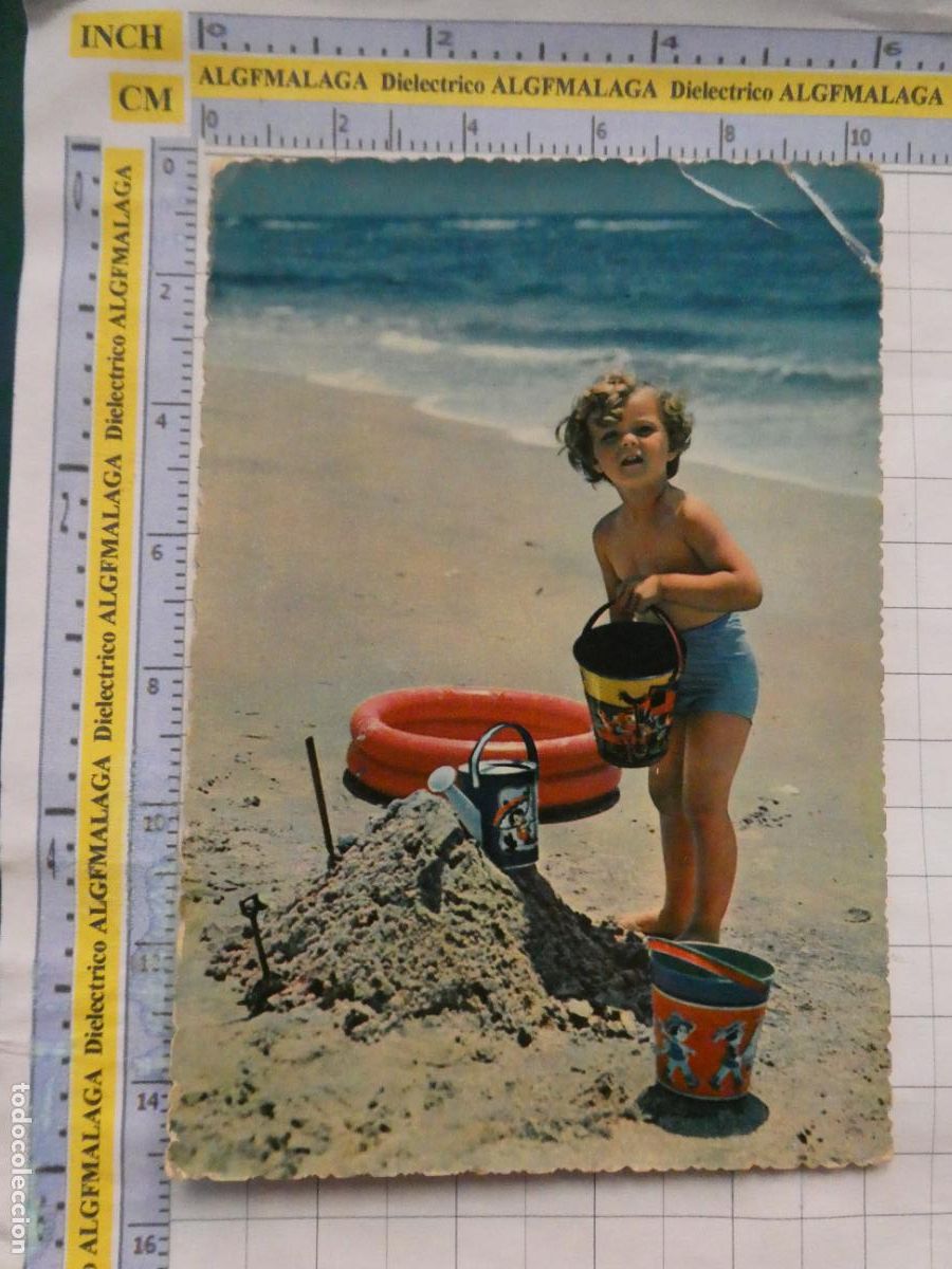 Postales: POSTAL DE NI&Ntilde;OS INFANTIL DIBUJOS. NI&Ntilde;O CASTILLO ARENA PLAYA. 2993