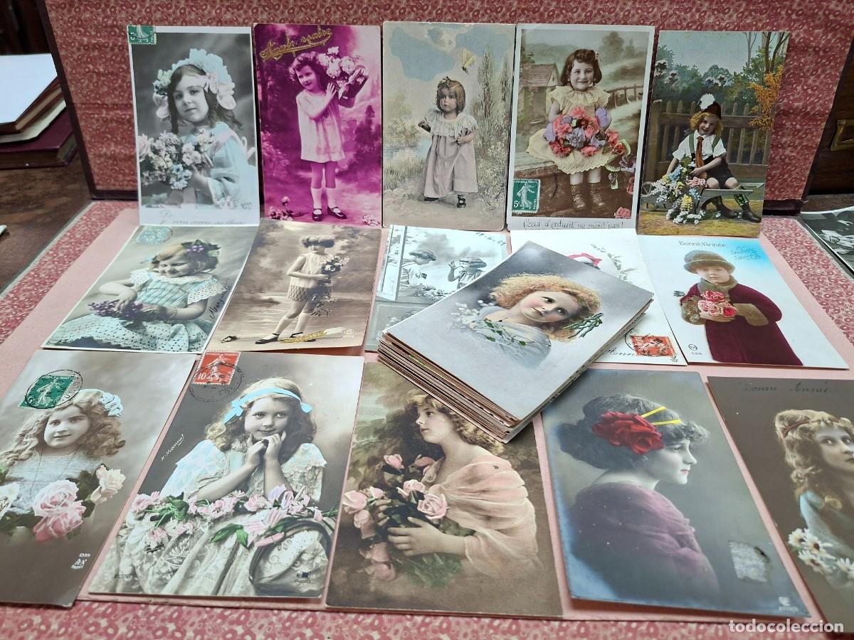 Postales: LOTE COLECCION ANTIGUAS POSTALES ROMANTICAS NI&Ntilde;OS PRINCIPIOS S XX