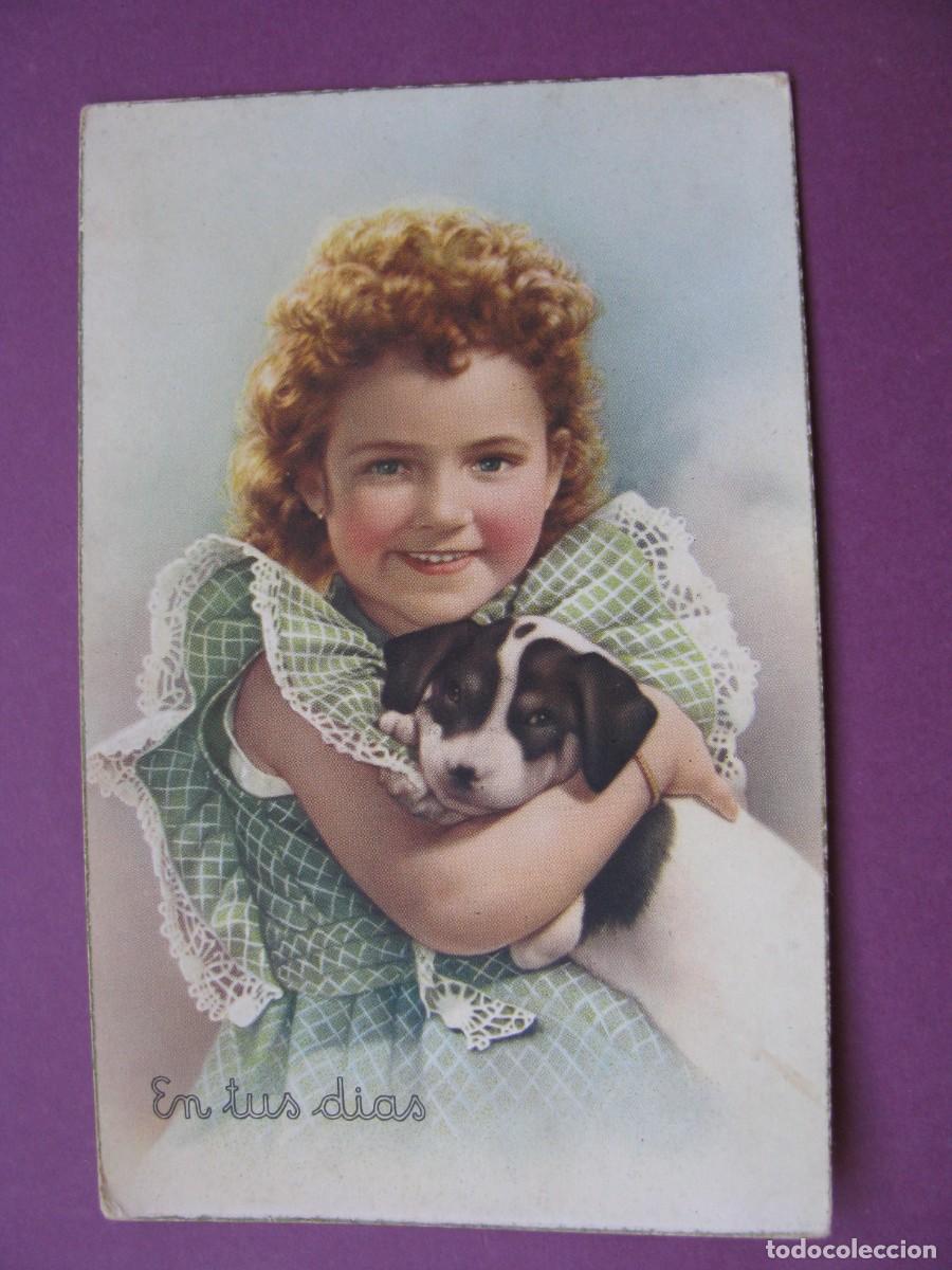 Postales: POSTAL DE UNA NI&Ntilde;A CON PERRITO. C. Y Z. 534. ESCRITA