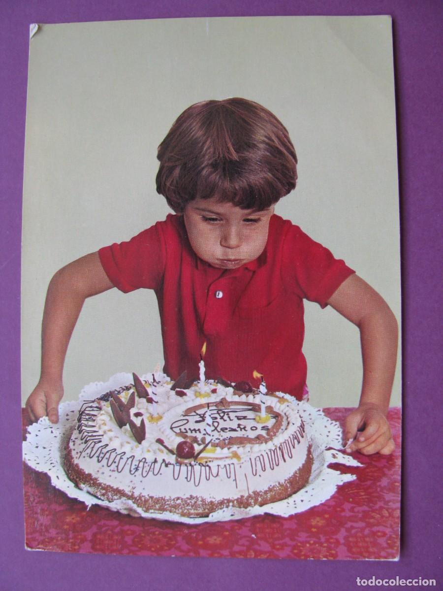 Postales: POSTAL DE UN NI&Ntilde;O CON LA TARTA. C. Y Z. 7196/31-A. ESCRITA