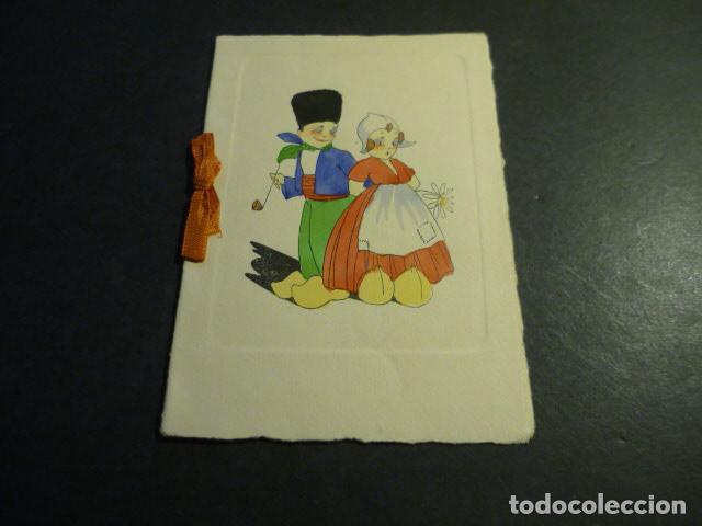 Postales: NI&Ntilde;OS HOLANDESES TARJETA DIPTICO PINTADO A MANO