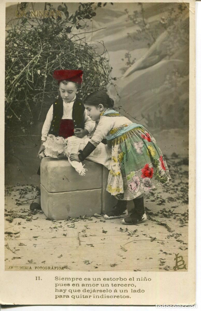 Postales: NI&Ntilde;OS CON MU&Ntilde;ECA-SERIE INFANTILES-2052- LB BARTRINA-FOTOGRAFICA 1907