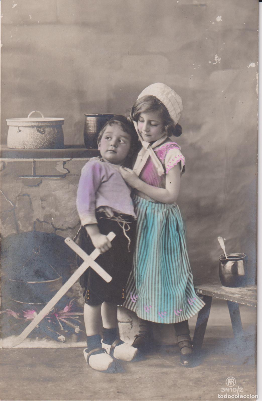 Postales: ANTIGUA TARJETA POSTAL COLOREADA, NI&Ntilde;OS - PAUL REUTLINGER 3410/2 &ndash; ESCRITA 1919