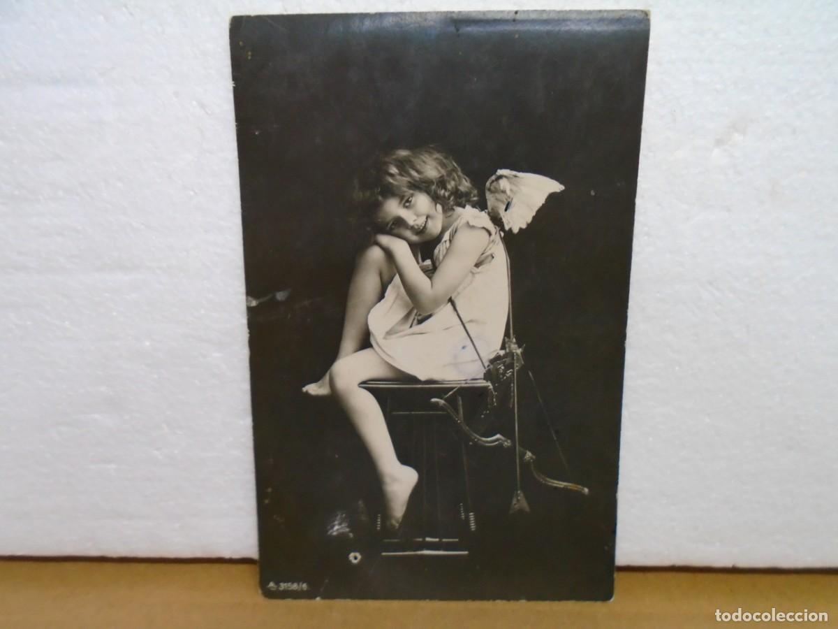 Postales: POSTAL 1&ordm;XX,NI&Ntilde;A DE CUPIDO EDIC.AL 3158/6,FOTOGRAFICA B/N ESCRITA.