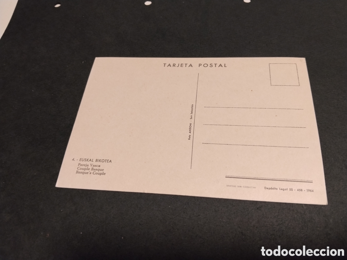 Postales: Postal Euskal Bikotea pareja vasca 1964 - Foto 2