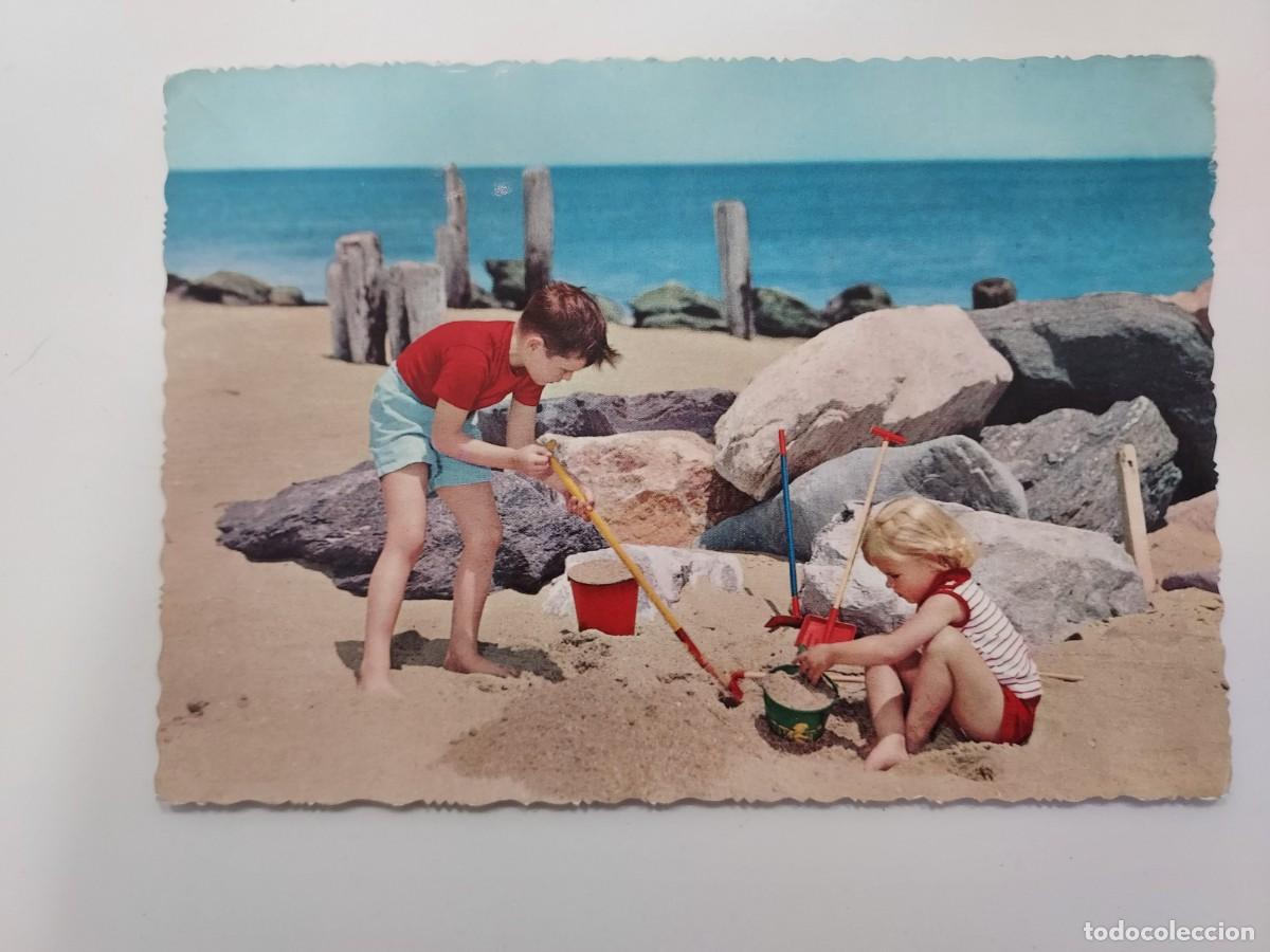 Postales: POSTAL VINTAGE NI&Ntilde;OS JUGANDO ARENA PLAYA. 1962. CIRCULADA. CYZ
