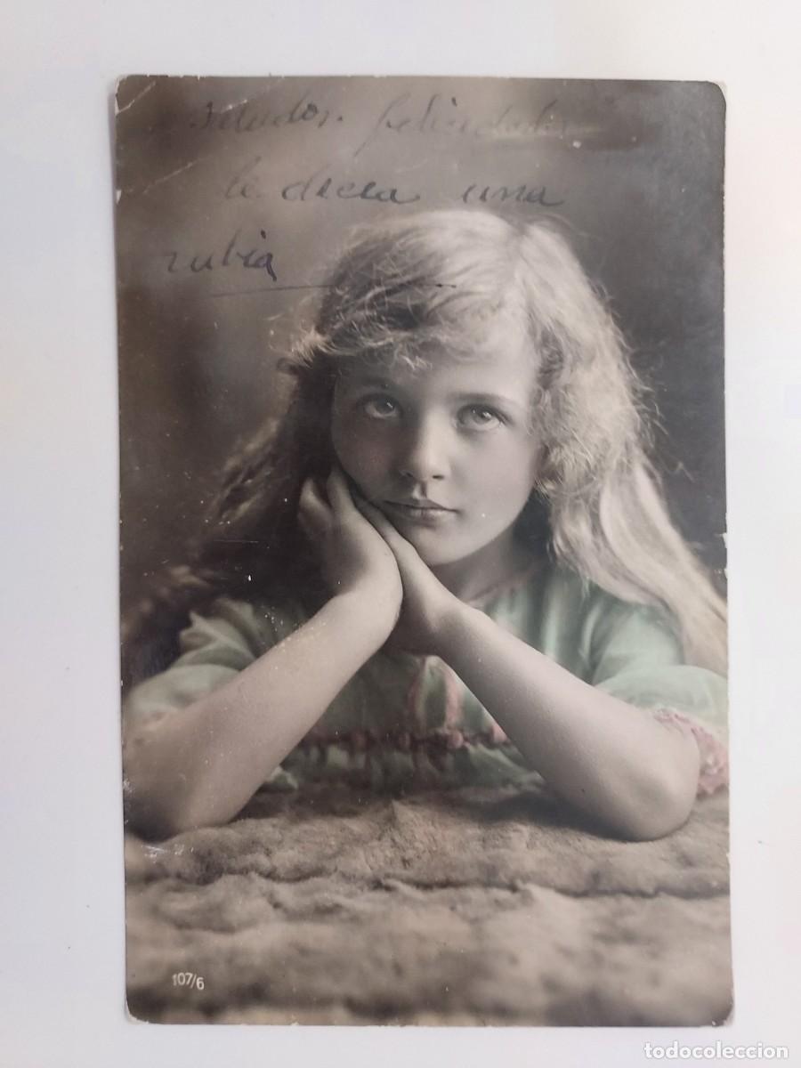 Postales: POSTAL VINTAGE ANTIGUA COLOREADA RETRATO NI&Ntilde;A RUBIA. SIN CIRCULAR. SIN EDITOR 107/6
