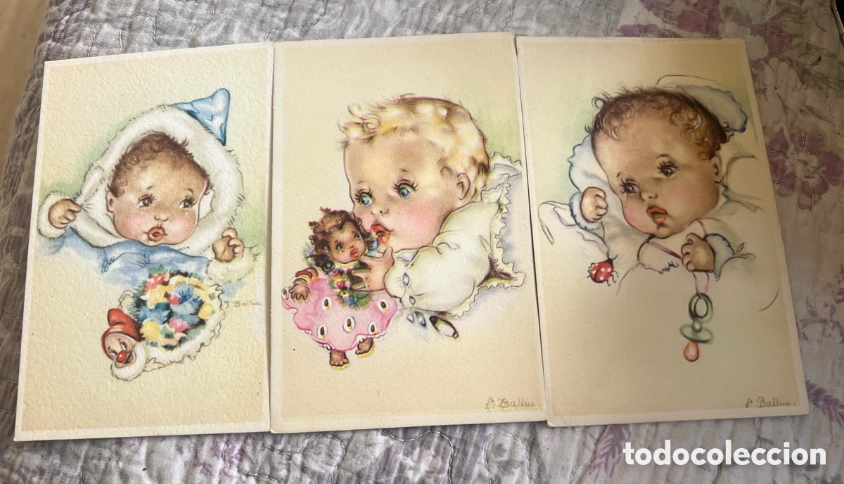 Postales: Lote postales beb&eacute;s antiguas - Foto 1