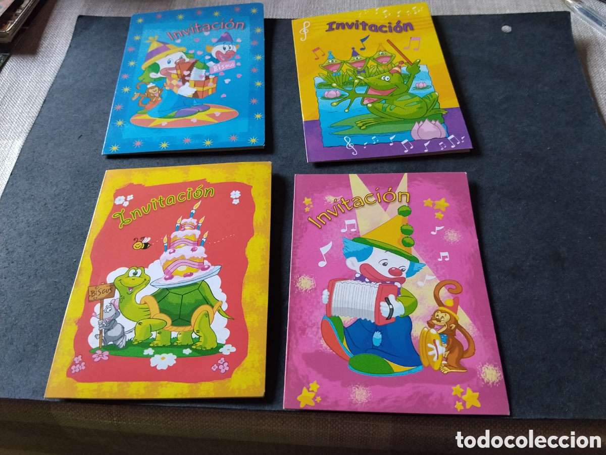 Postales: 4 tarjetas invitaci&oacute;n infantil
