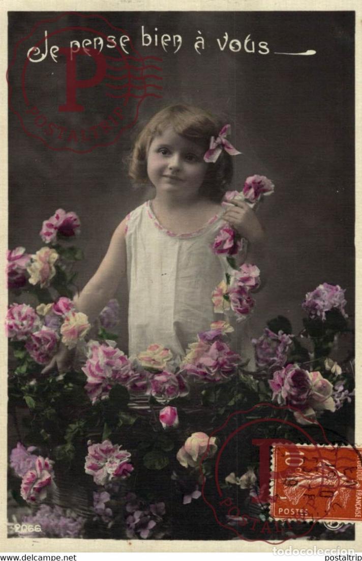 Postcards: Je pense bien a vous Des Gamins Kids Children Ni&ntilde;os