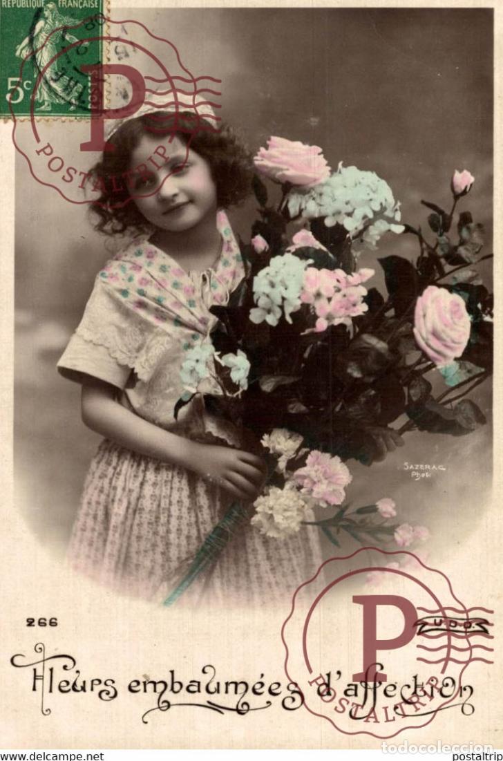 Postcards: Fleurs embaum&eacute;es daffection Des Gamins Kids Children Ni&ntilde;os