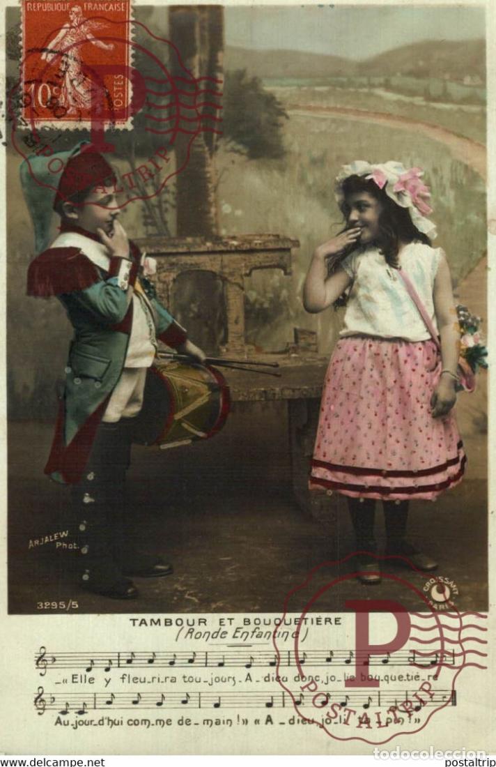 Postales: Tambour et Bouqueti&eacute;re Des Gamins Kids Children Ni&ntilde;os