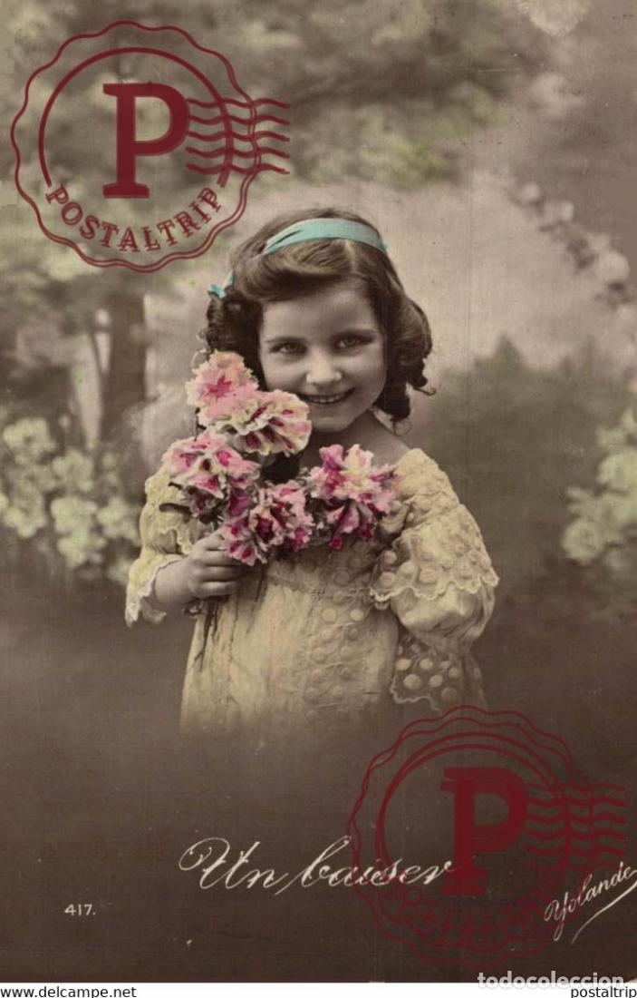 Postales: UN BAISIER YOLANDE FANTAISIE Des Gamins Kids Children Ni&ntilde;os