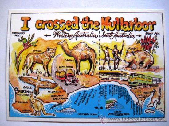 Postales: MAPA DE AUSTRALIA.NULLARBOR A&Ntilde;OS 90 SIN CIRCULAR. ENVIO GRATIS&iexcl;&iexcl;&iexcl; - Foto 1