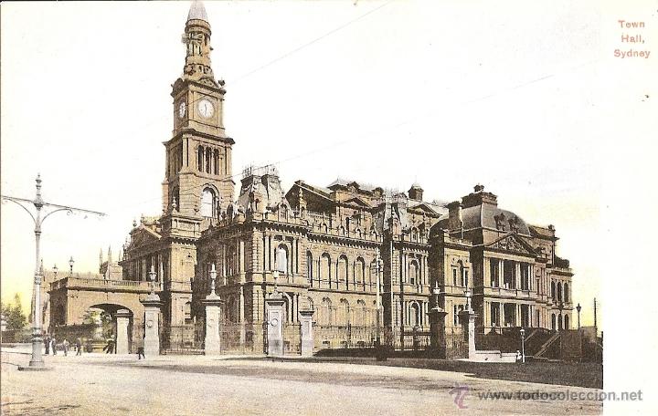 Postales: ANTIGUA POSTAL DEL TOWN HALL - SIDNEY - Foto 1