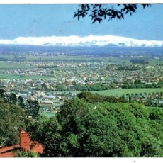Postales: NUEVA ZELANDA. CHRISTCHURCH AND SOUTHERN ALPS. CIRCULADA A INGLATERRA EN 1990. CON BONITO SELLO.