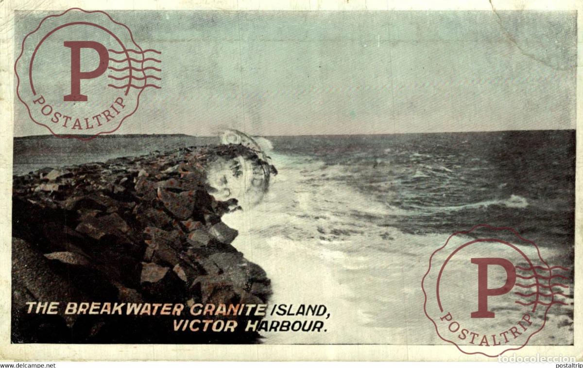 Postales: The breakwater, Victor Harbour, S.A. GRANITE ISLAND AUSTRALIA