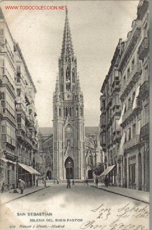 Postais: TARJETA POSTAL DE SAN SEBASTIAN- IGLESIA DEL BUEN PASTOR
