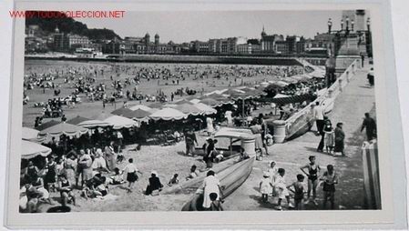 Cartes Postales: ANTIGUA    POSTAL  DE SAN SEBASTIAN - VISTA PARCIAL DE LA PLAYA - GALARZA