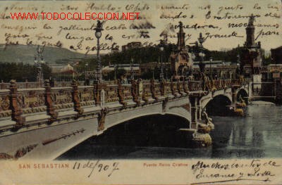 Postkarten: TARJETA POSTAL ANTIGUA DE SAN SEBASTIAN - PUENTE REINA CRISTINA, S. SEB. 2.