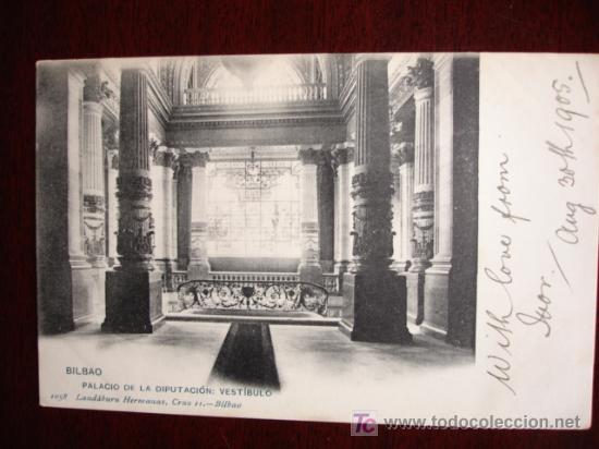 Postales: BILBAO,PALACIO DE LA DIPUTACION VESTIBULO - Foto 1