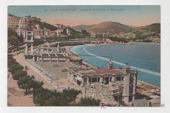 Cartoline: PRECIOSA Y RARA POSTAL DE SAN SEBASTIAN DEL BALNEARIO DE LA PERLA Y MIRACONCHA