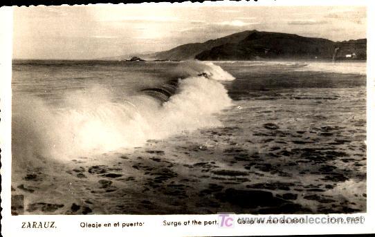 Postales: ZARAUZ : OLEAJE EN EL PUERTO - Foto 1