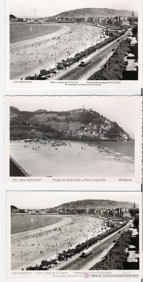 Postkarten: SAN SEBASTIAN     TRIO DE POSTALES ANTIGUAS