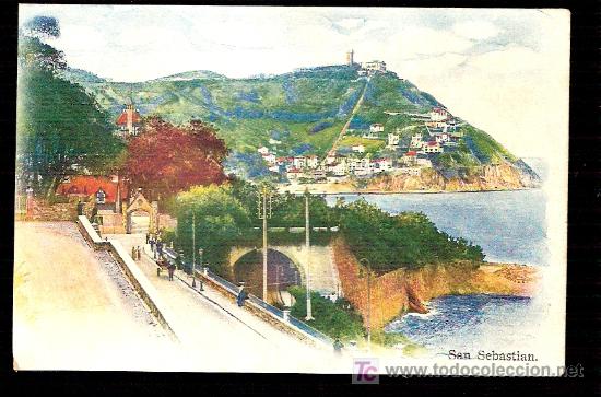 Postais: TARJETA POSTAL DE SAN SEBASTIAN. N&ordm; 4. MIRAMAR Y MONTE IGUELDO. FOTO EDITORES GONZALEZ Y GALARZA