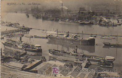 Postales: SESTAO. LA R&Iacute;A. LAS F&Aacute;BRICAS. - Foto 1