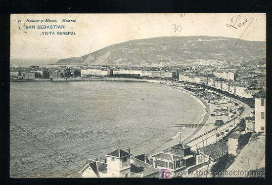 Postales: SAN SEBASTIAN. VISTA GENERAL. 42 HAUSER Y MENET
