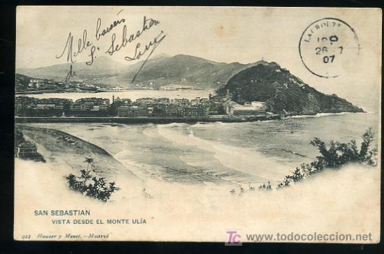 Cartes Postales: SAN SEBASTIAN, VISTA DESDE EL MONTE ULIA. 912 HAUSER Y MENET.