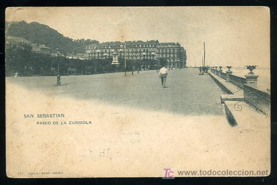 Postais: SAN SEBASTIAN, PASEO DE LA ZURRIOLA. 897 HAUSER Y MENET.