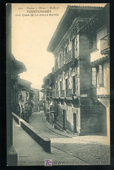 Postais: TARJETA POSTAL FUENTERRABIA, SAN SEBASTIAN. UNA CASA DE LA CALLE MAYOR. 1521 HAUSER Y MENET