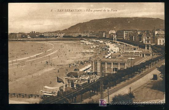 Postais: TARJETA POSTAL DE SAN SEBASTIAN, VISTA GENERAL DE LA PLAYA