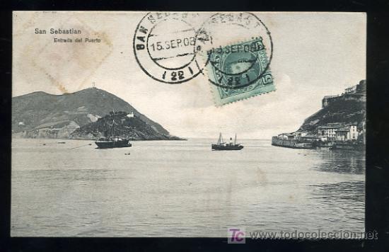 Postales: TARJETA POSTAL SAN SEBASTIAN, ENTRADA AL PUERTO