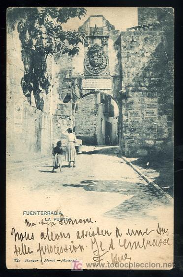 Postais: TARJETA POSTAL FUENTERRABIA, SAN SEBASTIAN. LA PUERTA. 925 HAUSER Y MENET