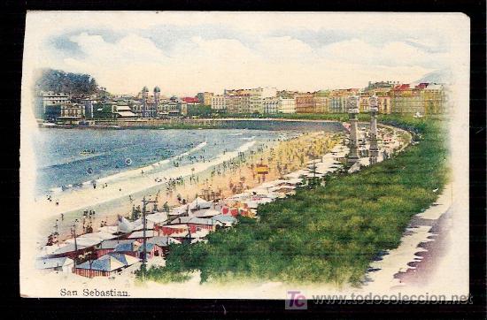 Postkarten: TARJETA POSTAL DE SAN SEBASTIAN. N&ordm; 10. PASEO Y PLAYA DE LA CONCHA. FOTO ED. GONZALEZ Y GALARZA.