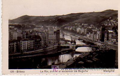 Postales: BILBAO. LA RIA, DESDE EL ASCENSOR DE BEGO&Ntilde;A. - Foto 1
