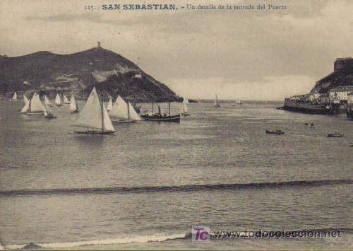 Postais: TARJETA POSTAL DE SAN SEBASTIAN N&ordm; 117. UN DETALLE DE LA ENTRADA DEL PUERTO.
