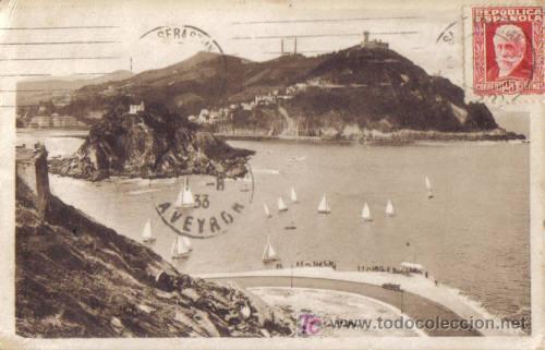 Postais: TARJETA POSTAL DE SAN SEBASTIAN. LA ISLA Y EL MONTE IGUELDO.
