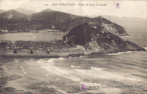 Postais: TARJETA POSTAL DE SAN SEBASTIAN N&ordm; 113. PLAYA ADE GROS Y CASATILLO.