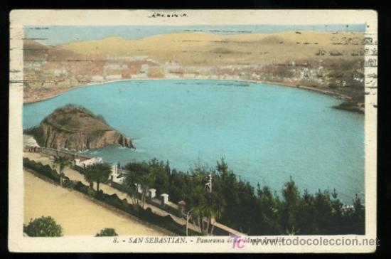 Cartoline: TARJETA POSTAL SAN SEBASTIAN, PANORAMA DESDE MONTE IGUELDO. FOT. L. ROISIN