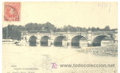 Postales: IRUN ,,, Puente internacional 1907 - Foto 1
