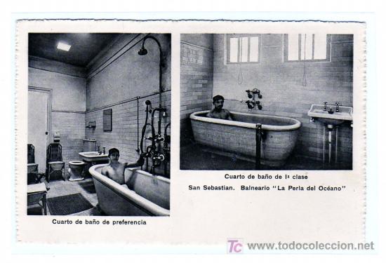 Postales: Cuarto de Ba&ntilde;o de preferente. San Sebastian. Balneario la perla del oc&eacute;ano. Cliche Willy Koch.
